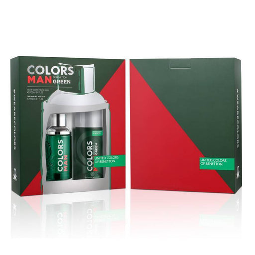 Benetton Benetton Colors Man Green Set EDT 100 ML + Deo 150 Ml (H)