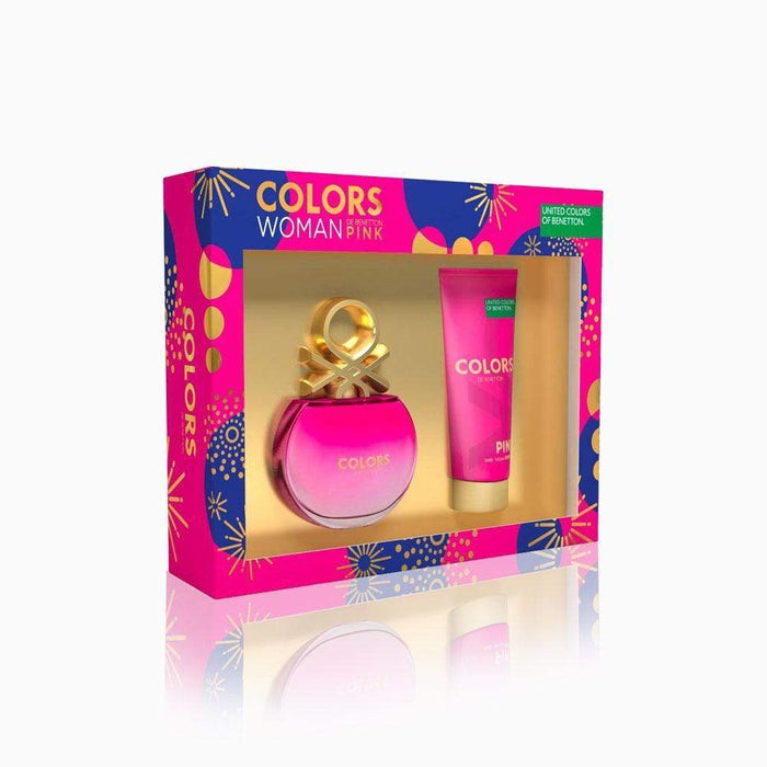 Benetton Colors Pink Set EDT 80 ML + Crema 75 ML (M) Vertical