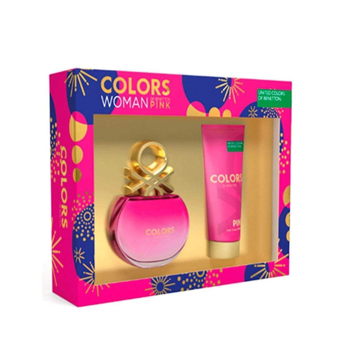 Benetton Benetton Colors Pink Set EDT 80 ML + Crema 75 ML (M) Destellos