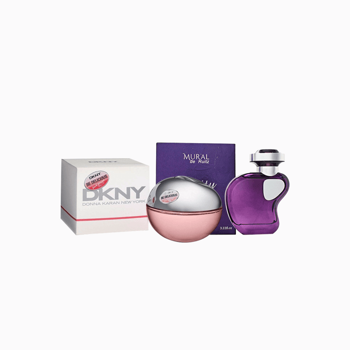 DKNY Be Delicious Fresh Blossom EDP 100 ML + Mural de Ruitz Amity Pour Femme EDP 100 ML (M)